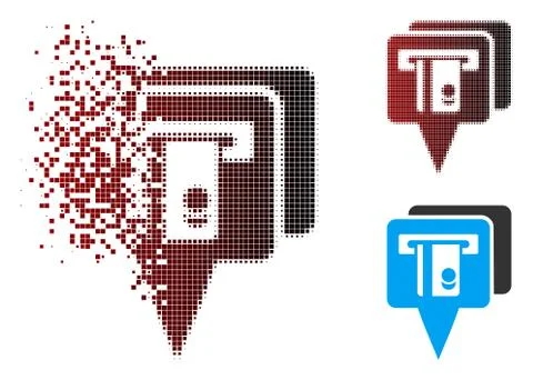 Dissipated Pixel Halftone ATM Pointers Icon Stock Illustration