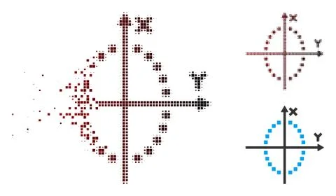 Dissipated Pixel Halftone Ellipse Plot Icon Ilustración de archivo