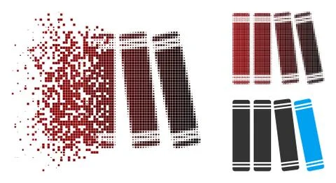 Dissipated Pixel Halftone Library Icon Stock Illustration