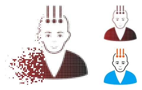 Dissipated Pixel Halftone Neural Interface Icon 스톡 일러스트