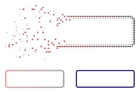Dissipated Pixel Halftone Rounded Rectangle Frame Icon Stock Illustration