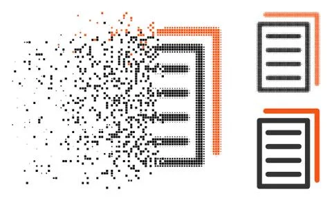 Dissipated Pixelated Halftone Copy Document Icon Stock Illustration