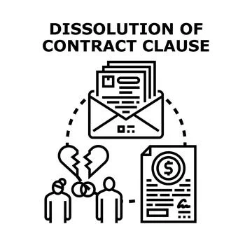 Dissolution of contract clause concept illustration Stock Illustration
