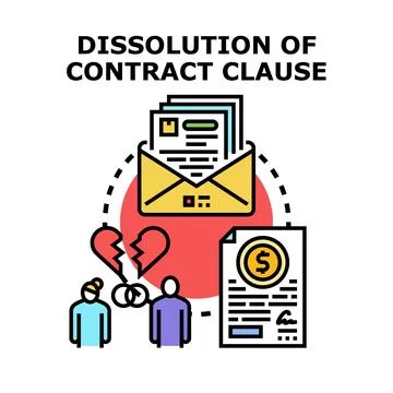 Dissolution of contract clause concept illustration Stock Illustration