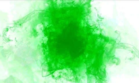 Dissolution of Green Ink Drop in Water Illustration