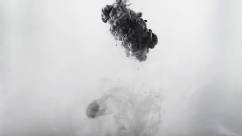 The dissolution paints in water.Black on white  background Stock Footage 108269107