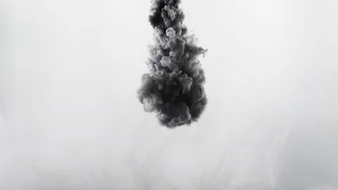 The dissolution paints in water.Black on white  background Stock Footage 108269125