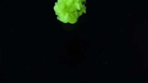 The dissolution paints in water.Green on black  background Stock Footage 108269109