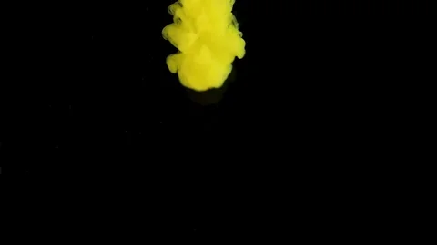 The dissolution paints in water.Yellow on black  background Stock Footage 108268804