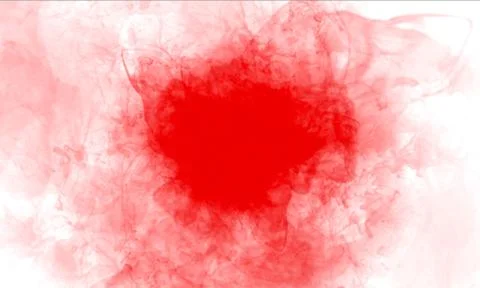 Dissolution of Red Ink Drop in Water Illustration