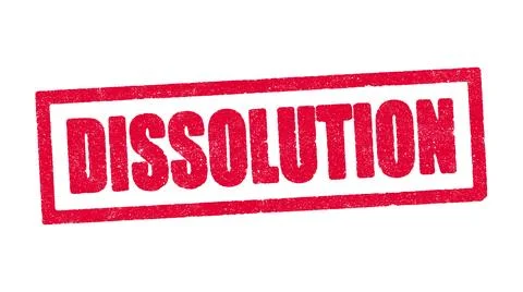 Dissolution red ink stamp Stock Illustration