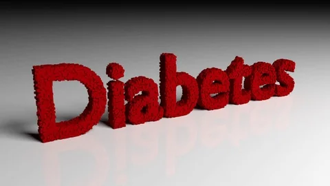 Dissolve animation of word DIABETES in red Stock Footage