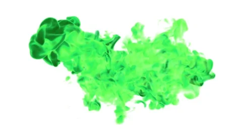 Dissolve dye or green ink in water or fume in air for effects and compositing Stock Footage