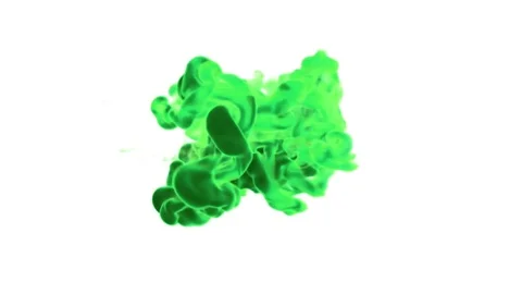 Dissolve GREEN ink in water or fume in air for effects and compositing with Stock Footage