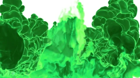 Dissolve GREEN ink in water or fume in air for effects and compositing with Stock Footage