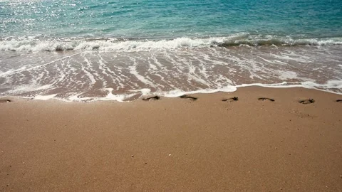 Dissolve human footprints Stock Footage 132472366