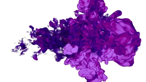 Dissolve violet ink in water or smoke in air for effects and compositing VFX Stock Footage 75532283