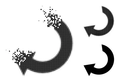 Dissolved and Halftone Pixel Rotate Icon Illustrazione stock
