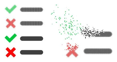 Dissolved Dot and Original Checklist Icon Stock Illustration