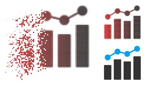 Dissolved Dot Halftone Analytics Icon with Face Stock Illustration