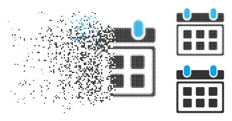 Dissolved Dot Halftone Calendar Icon Stock Illustration