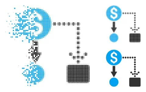 Dissolved Dot Halftone Cashflow Icon Illustrazione stock