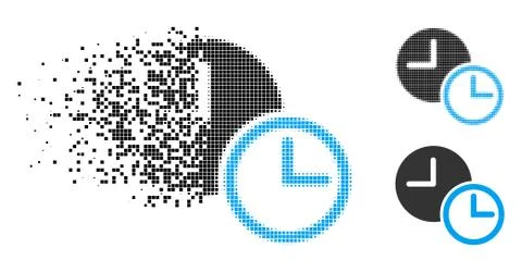 Dissolved Dot Halftone Clocks Icon Illustrazione stock