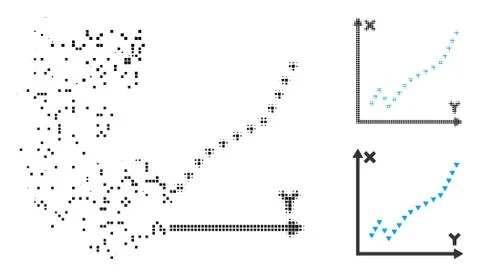 Dissolved Dot Halftone Dotted Function Plot Icon Ilustración de archivo
