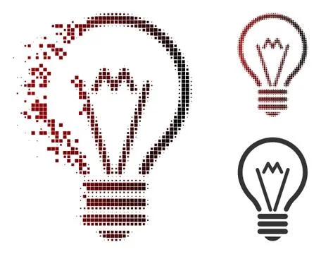 Dissolved Dot Halftone Electric Bulb Icon イラスト素材
