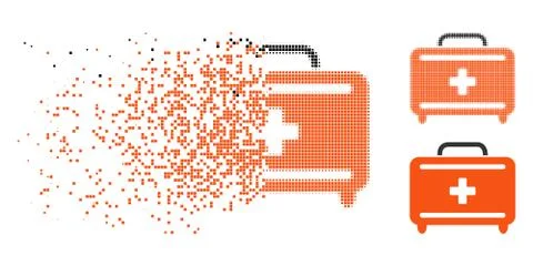 Dissolved Dot Halftone First Aid Toolkit Icon Stockillustratie