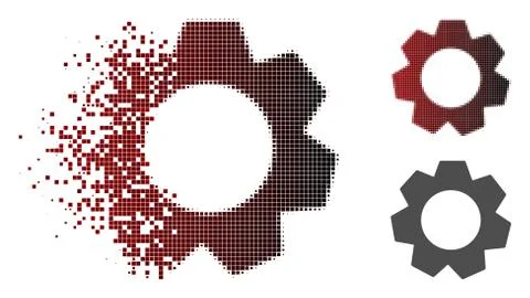 Dissolved Dot Halftone Gear Icon 库存插图