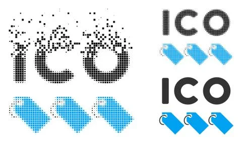 Dissolved Dot Halftone ICO Tokens Icon 库存插图