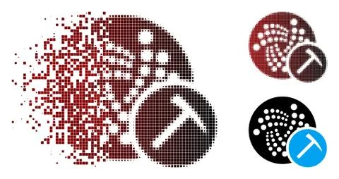 Dissolved Dot Halftone Iota Mining Hammer Icon イラスト素材