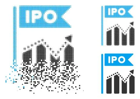 Dissolved Dot Halftone IPO Chart Icon Stock Illustration