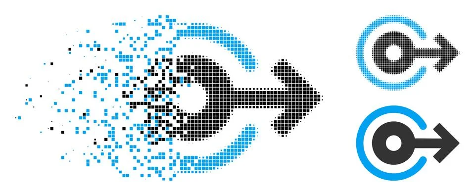 Dissolved Dot Halftone Log Out Icon 스톡 일러스트