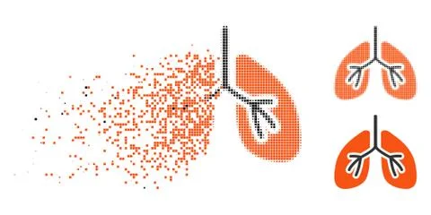 Dissolved Dot Halftone Lungs Icon イラスト素材