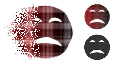Dissolved Dot Halftone Pity Smiley Icon Stockillustratie