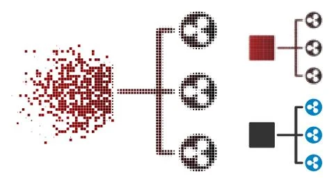 Dissolved Dot Halftone Ripple Structure Diagram Icon Illustrazione stock