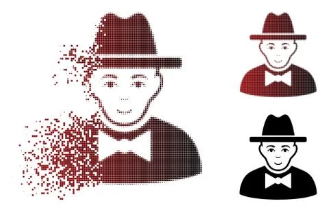 Dissolved Dot Halftone Spy Icon Stockillustratie