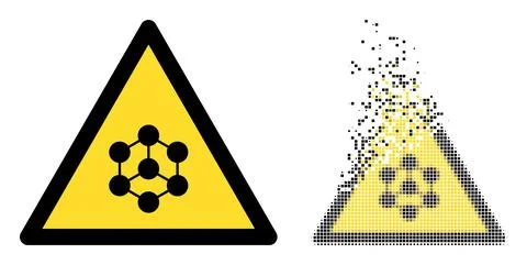 Dissolved Dotted and Original Blockchain Warning Icon Stock Illustration