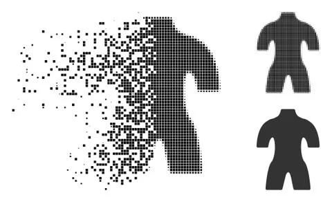 Dissolved Dotted Halftone Body Icon Stock Illustration