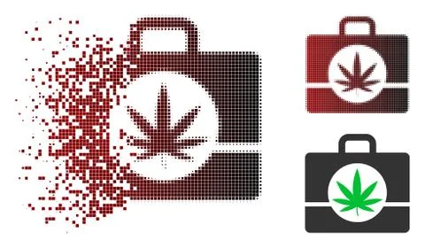 Dissolved Dotted Halftone Cannabis Case Icon Illustrazione stock