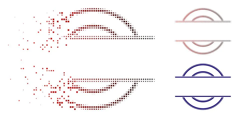 Dissolved Dotted Halftone Circle Stamp Frame Icon イラスト素材