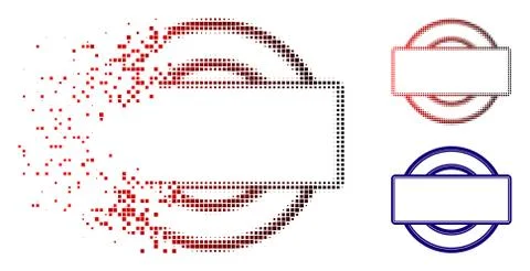 Dissolved Dotted Halftone Double Round And Rectangle Frame Icon Illustrazione stock