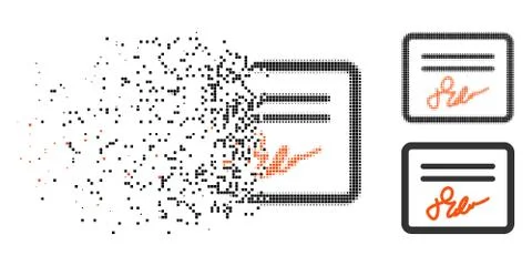 Dissolved Dotted Halftone Mail Attachment Icon 스톡 일러스트