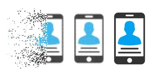 Dissolved Dotted Halftone Mobile Account Icon イラスト素材