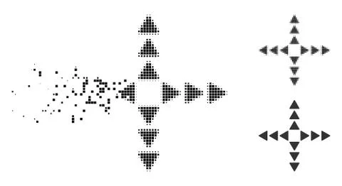 Dissolved Dotted Halftone Outside Direction Icon 스톡 일러스트
