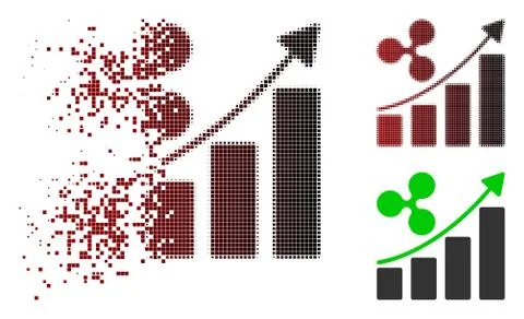 Dissolved Dotted Halftone Ripple Growth Chart Icon 스톡 일러스트