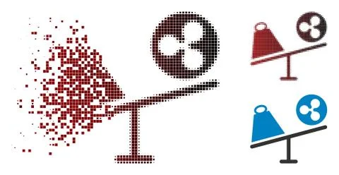 Dissolved Dotted Halftone Ripple Trade Swing Icon Stock Illustration