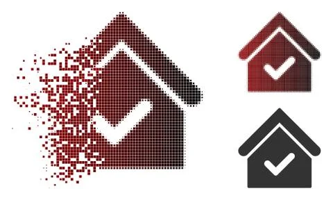 Dissolved Dotted Halftone Valid House Icon イラスト素材